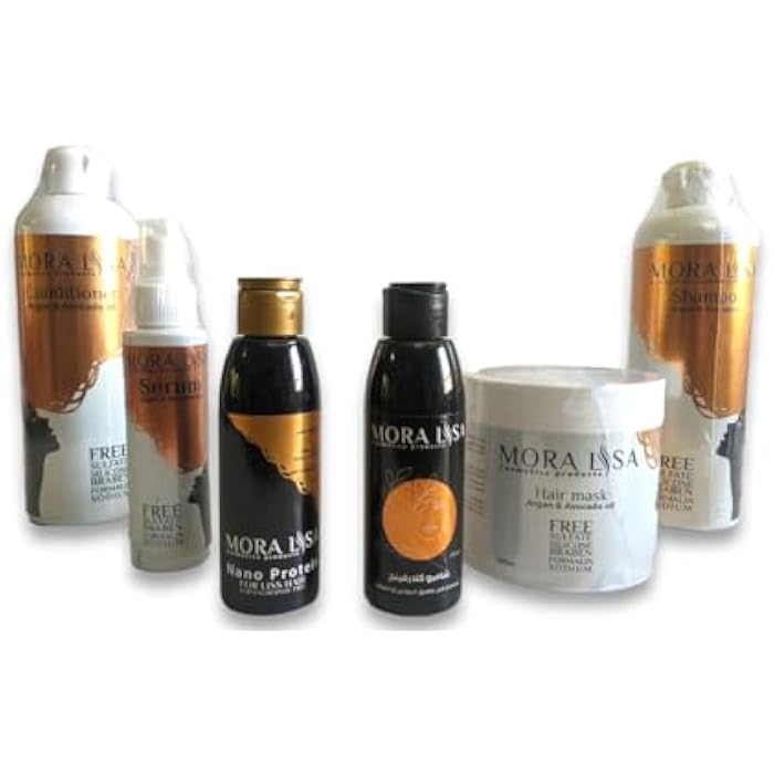 Mora Lisa Nano hair Protein 120ml with Deep Clean Hair Pre Session + (Hair Conditioning Set 4 pieces ) (6 pieces ) - Image 1